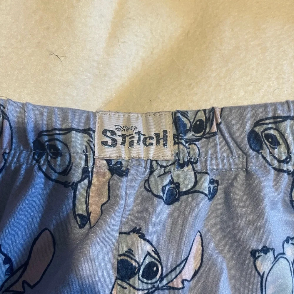 Blue Stitch Print Pajama Shorts - Picture 4 of 6